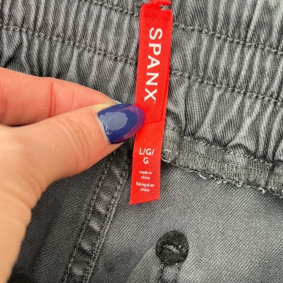Spanx Gray Stretch Twill Cargo Jogger Ankle Pants #20319R Size L Large - Picture 7 of 11